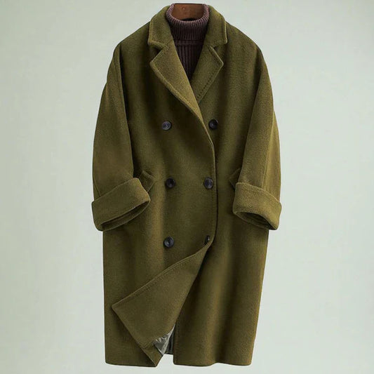 Women’s long wool overcoat double-breasted – women