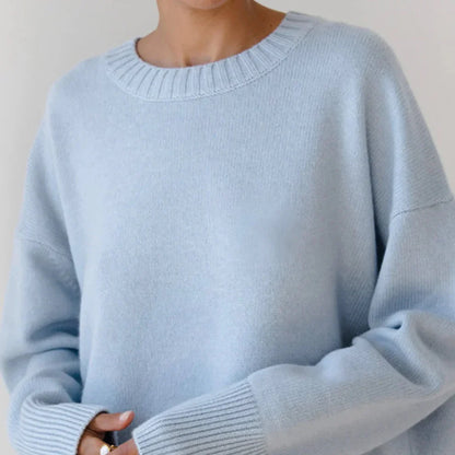 Women’s oversized crew-neck knitted sweater – women