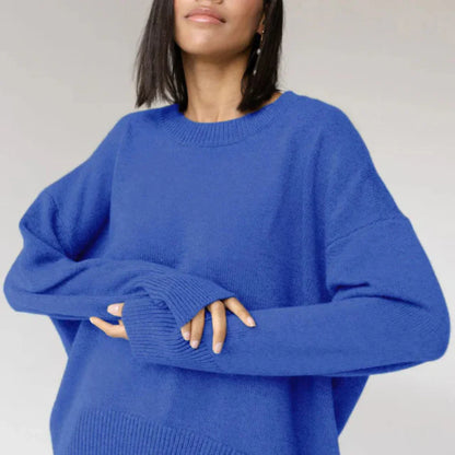 Women’s oversized crew-neck knitted sweater – women