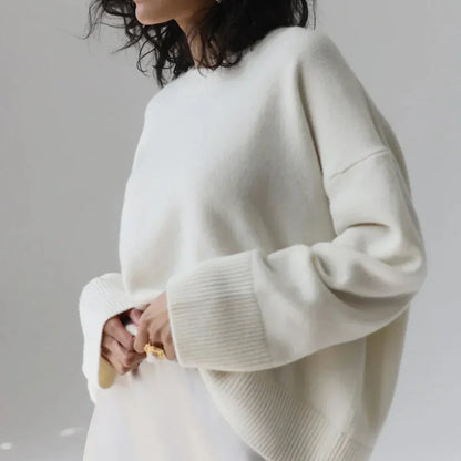 Women’s oversized crew-neck knitted sweater – women