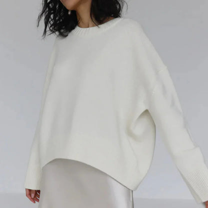 Women’s oversized crew-neck knitted sweater – women