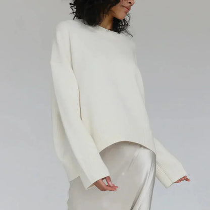 Women’s oversized crew-neck knitted sweater – women