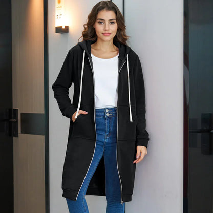 Women’s oversized fleece jacket with hood – women