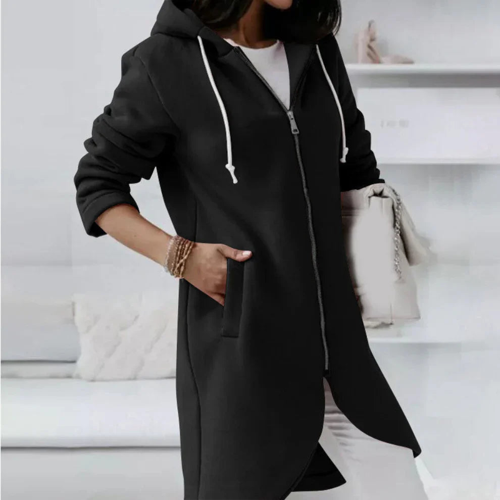 Women’s oversized fleece jacket with hood – women