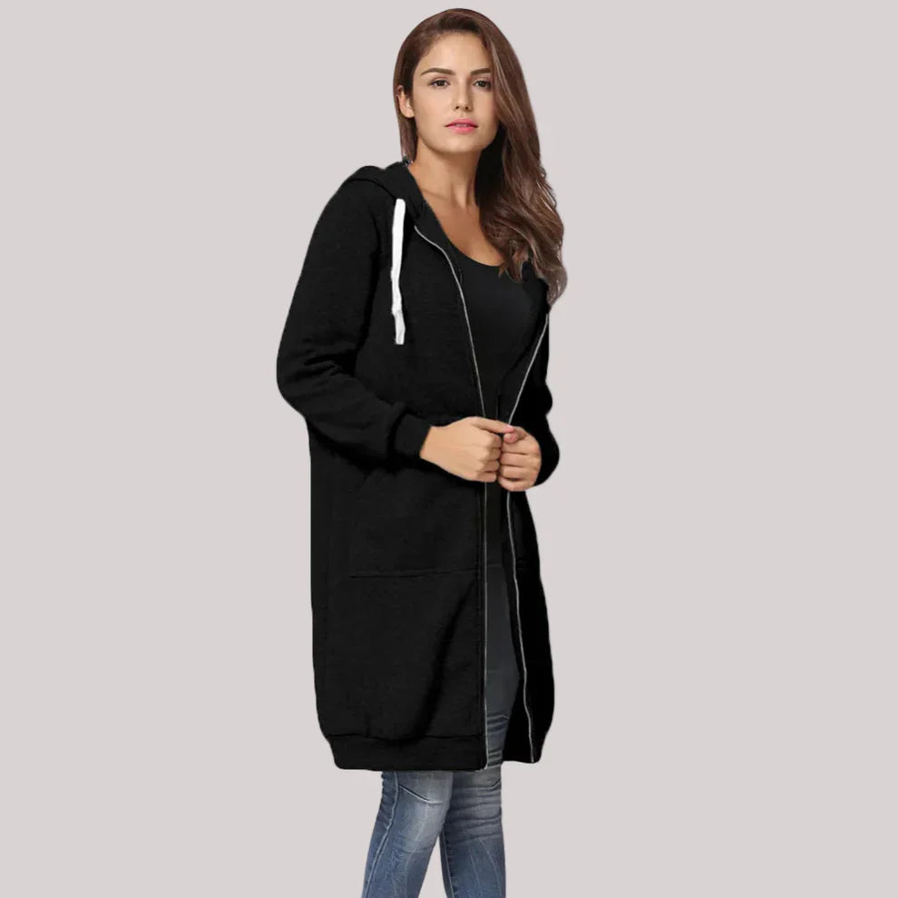 Women’s oversized fleece jacket with hood – women