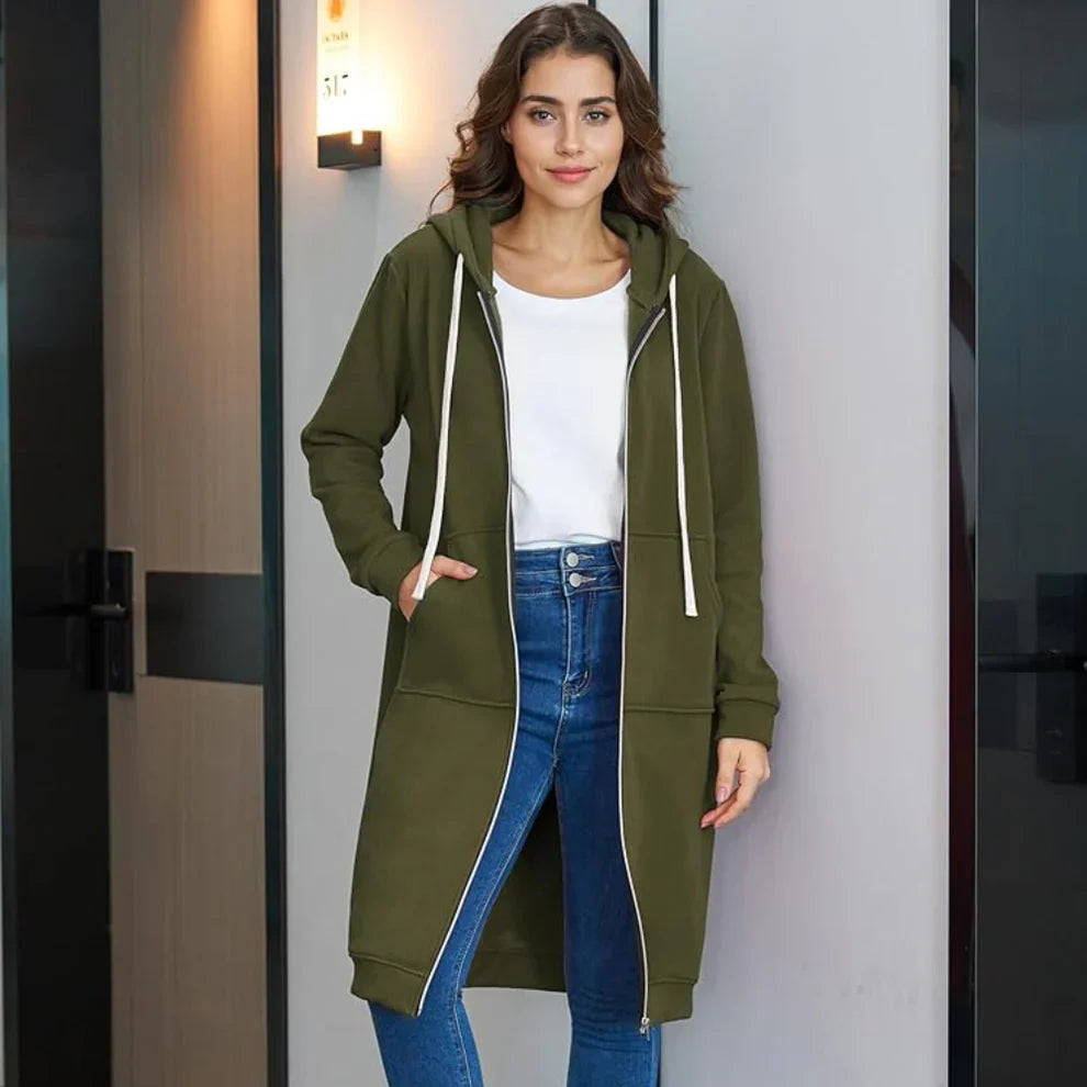 Women’s oversized fleece jacket with hood – women