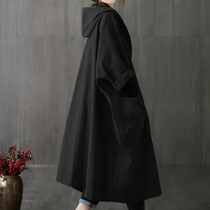 Women’s oversized hooded long overcoat – women