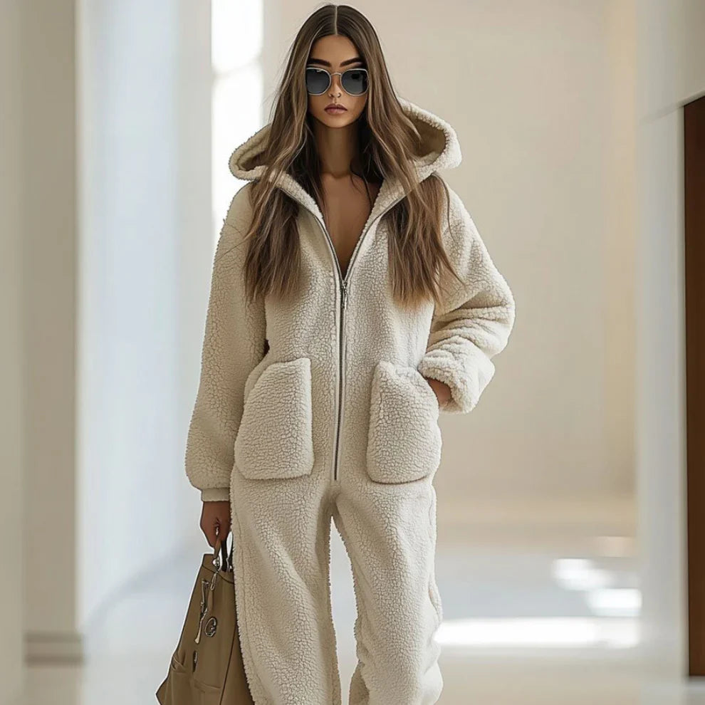 Women’s oversized sherpa zip-up hoodie tracksuit – women