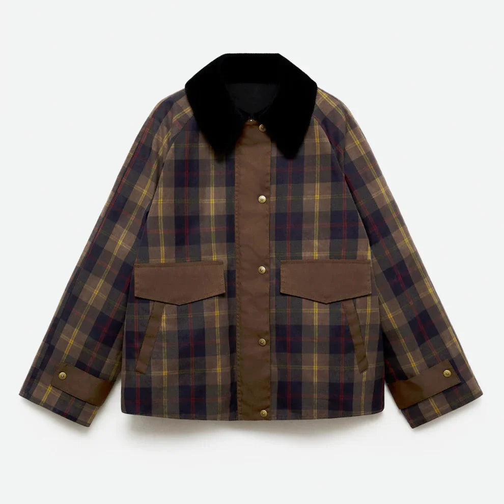 Women’s plaid chore coat oversized – women