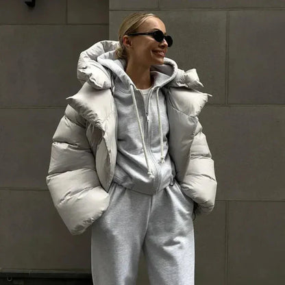Women’s stylish waterproof oversized puffer jacket – women