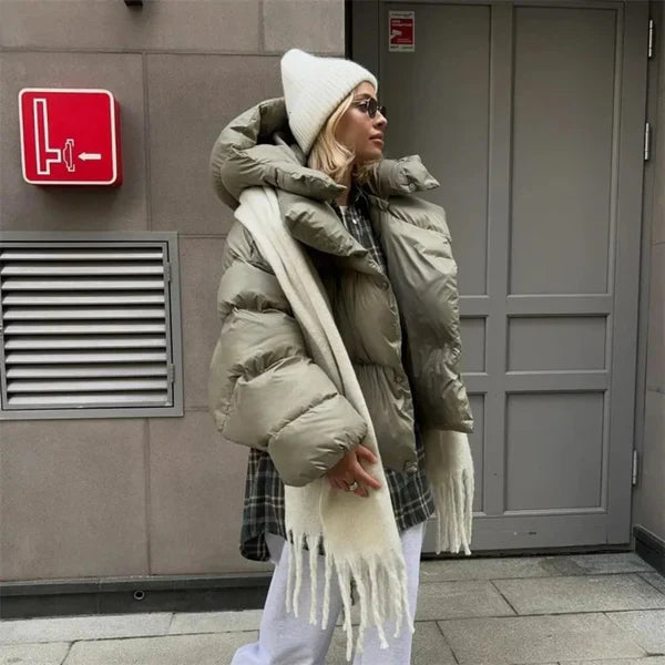 Women’s stylish waterproof oversized puffer jacket – women