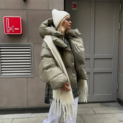 Women’s stylish waterproof oversized puffer jacket – women