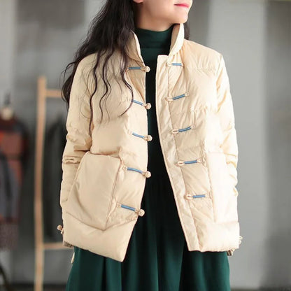 Women's puffer vest with stand-up collar - women