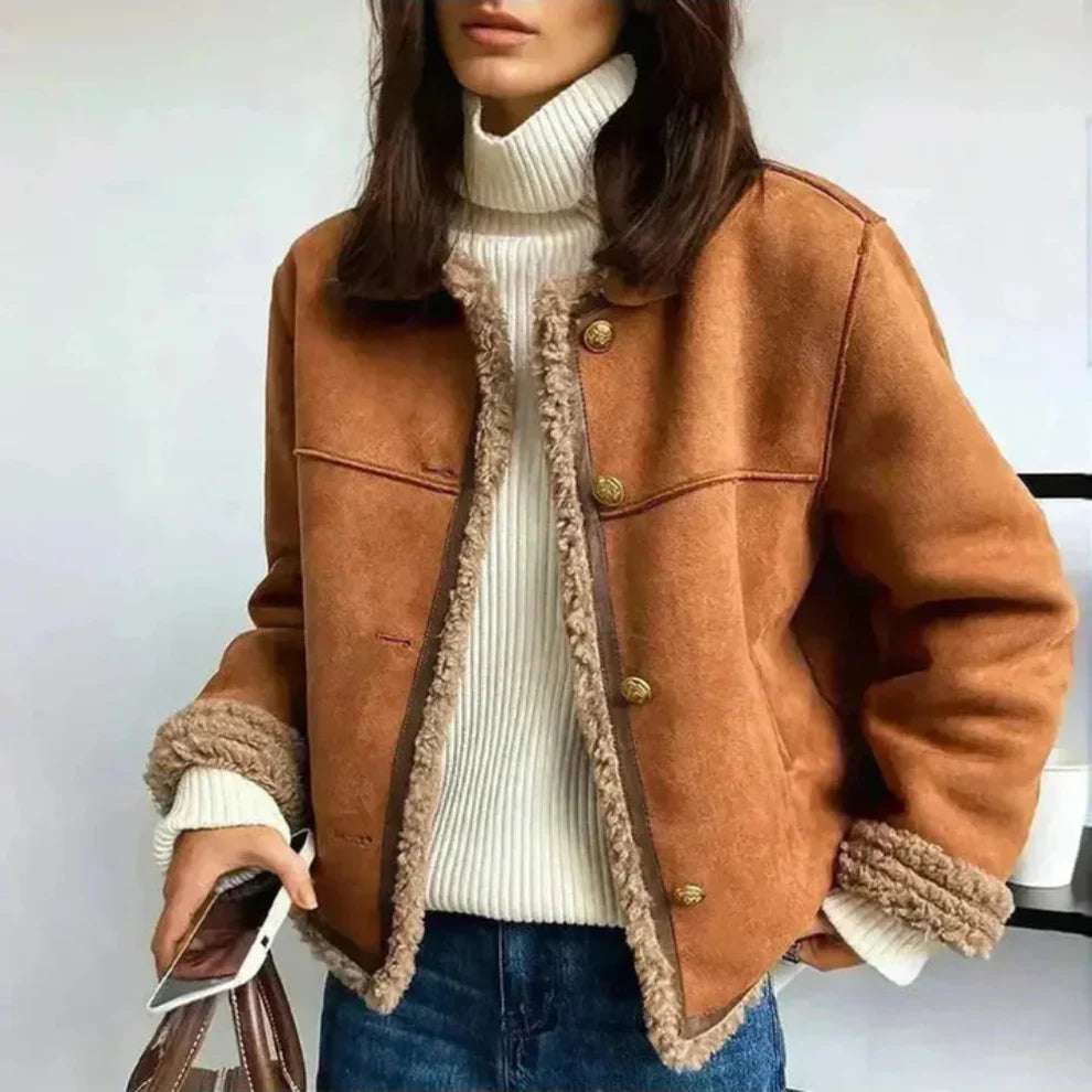 Women’s sherpa jacket warm casual winter coat – women
