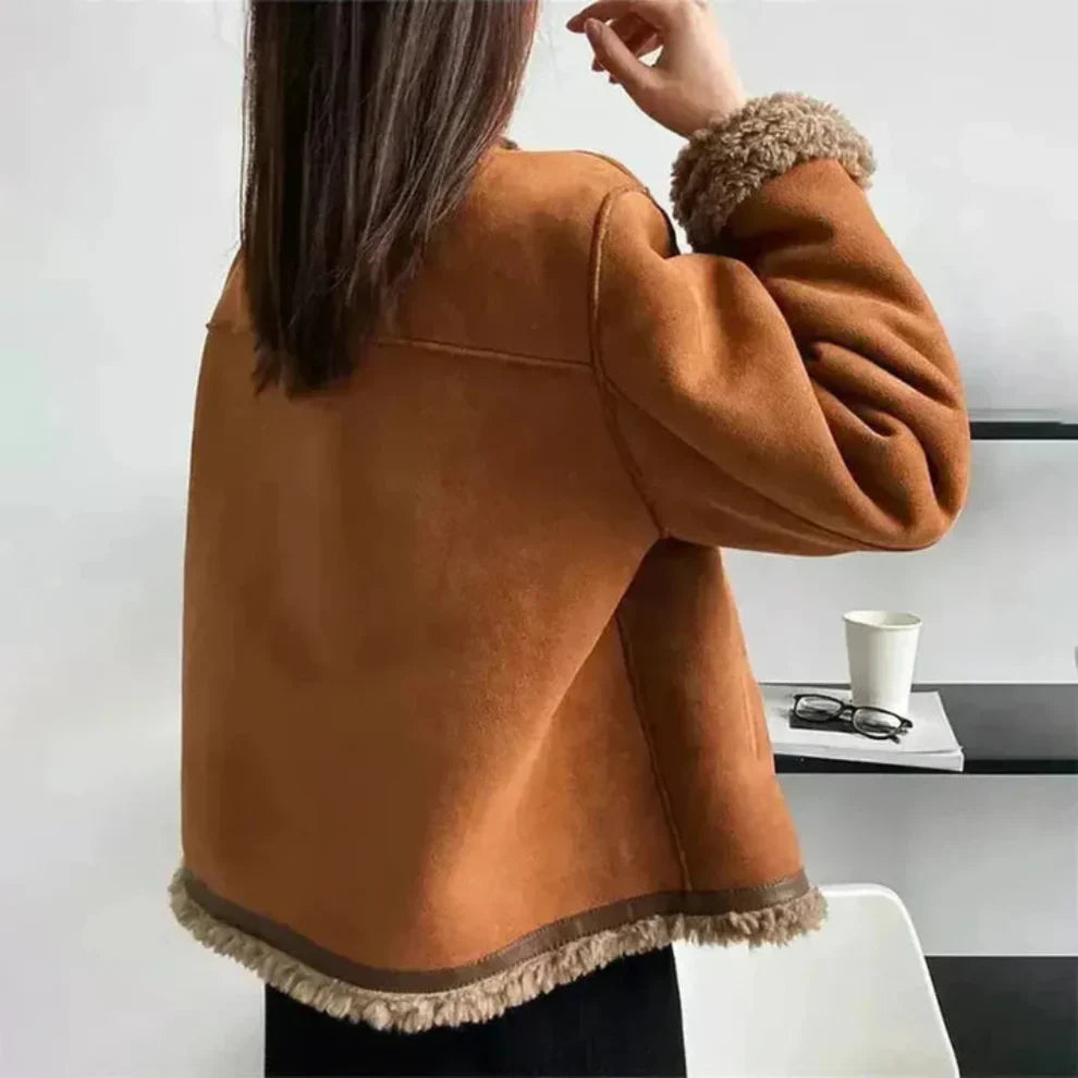 Women’s sherpa jacket warm casual winter coat – women