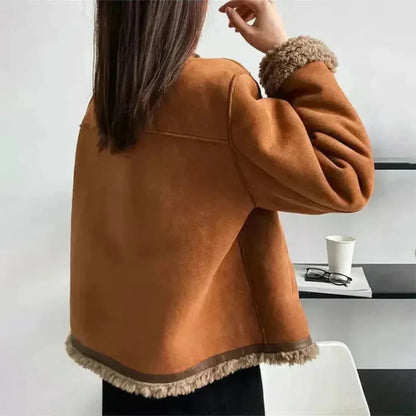 Women’s sherpa jacket warm casual winter coat – women