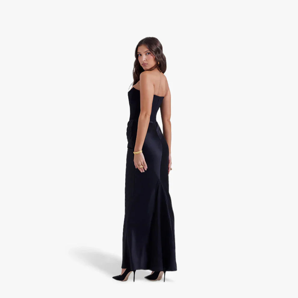 Women’s strapless bodycon evening dress with ruching – women