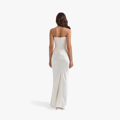 Women’s strapless bodycon evening dress with ruching – women