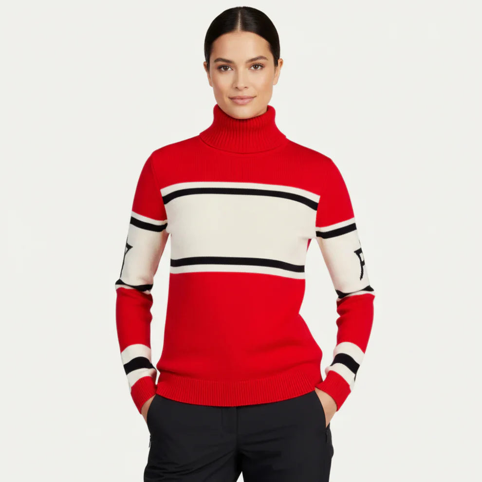 Women's striped turtleneck sweater