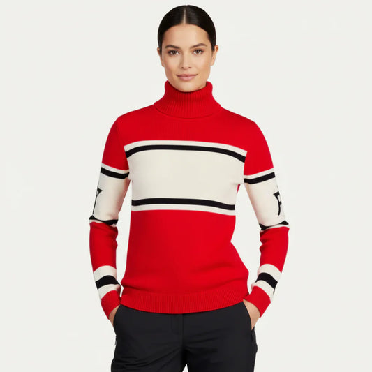 Women's striped turtleneck sweater
