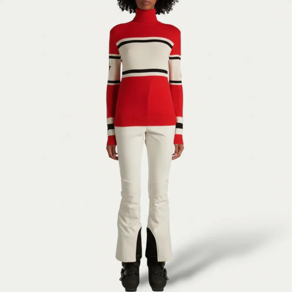 Women's striped turtleneck sweater