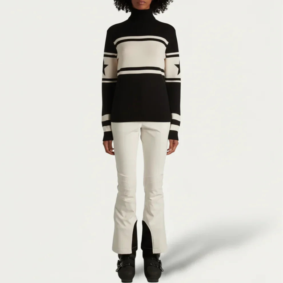 Women's striped turtleneck sweater