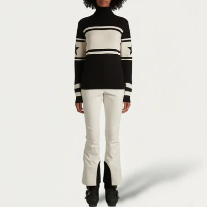 Women's striped turtleneck sweater