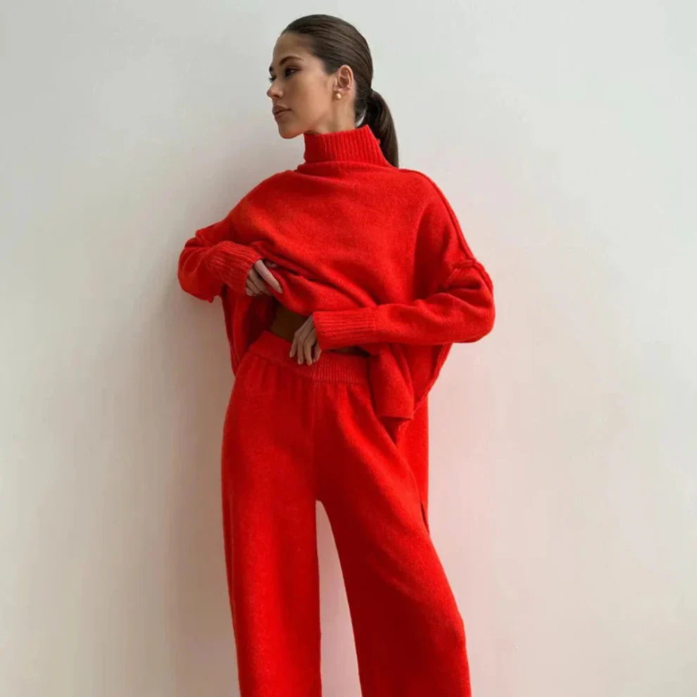 Women’s cozy knit turtleneck set – women