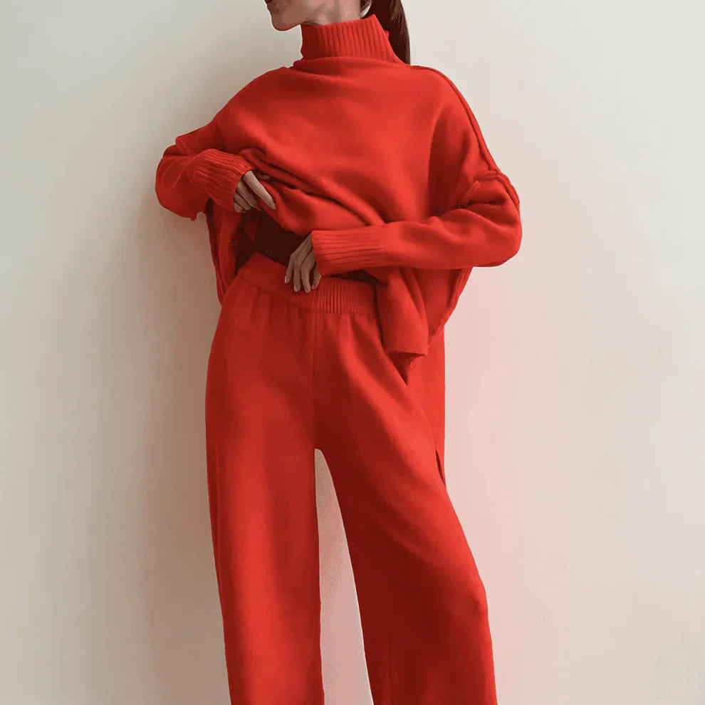 Women’s cozy knit turtleneck set – women