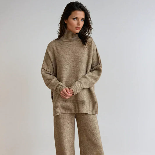 Women’s cozy knit turtleneck set – women