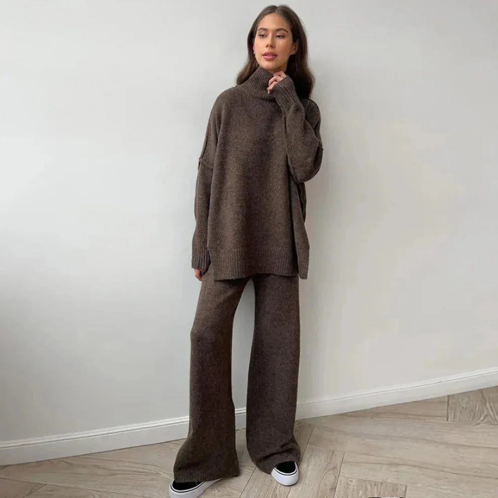 Women’s cozy knit turtleneck set – women