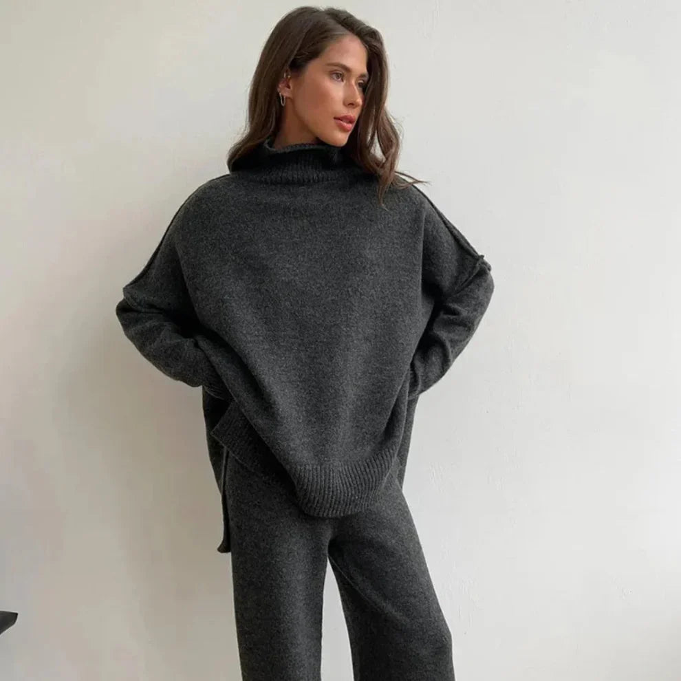 Women’s cozy knit turtleneck set – women