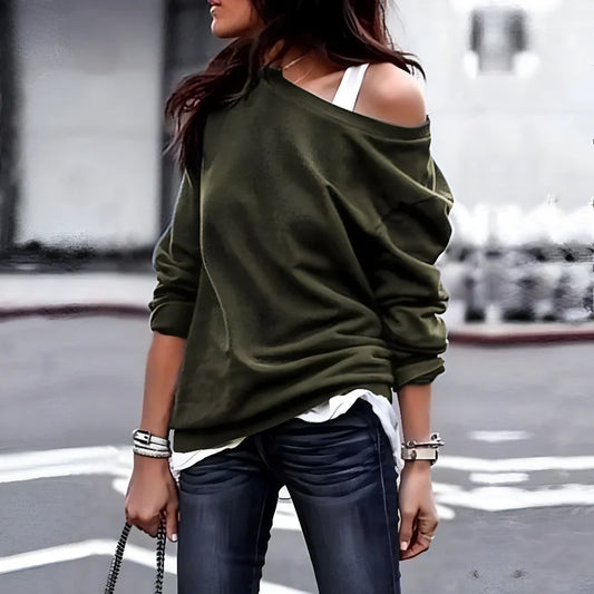 Women’s off-shoulder sweatshirt with heart pattern – women