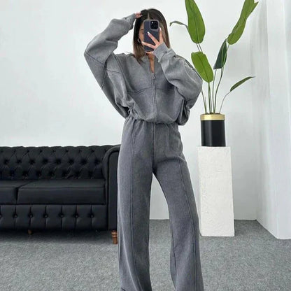 Women’s tracksuit set cozy sweater & pants – women