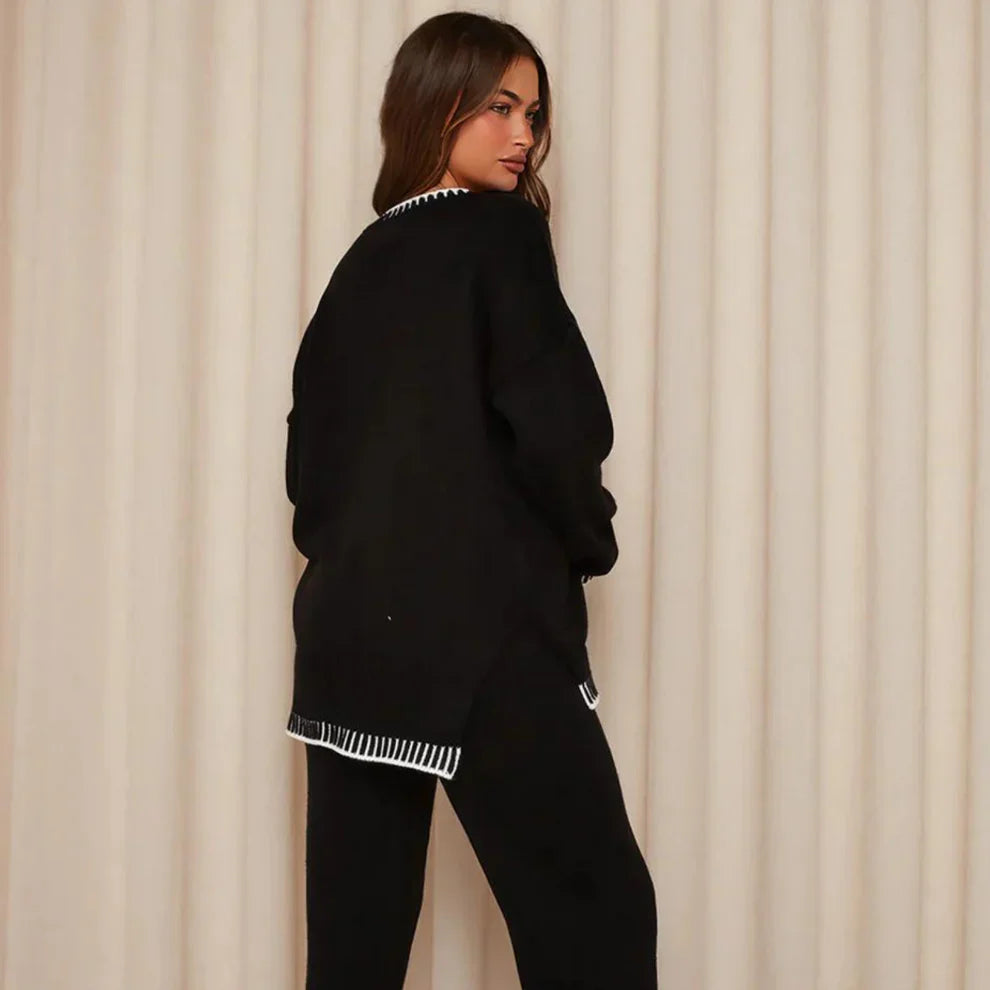 Women’s stylish split sweater tracksuit set – women