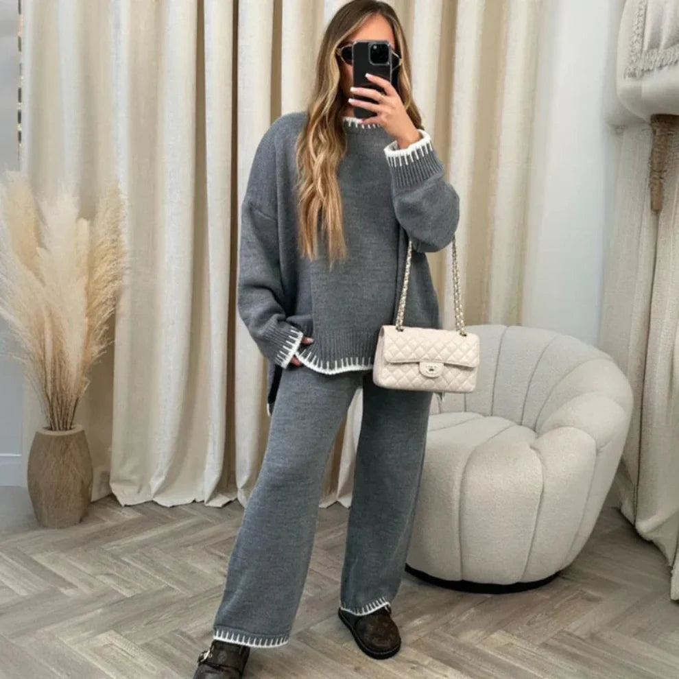 Women’s stylish split sweater tracksuit set – women