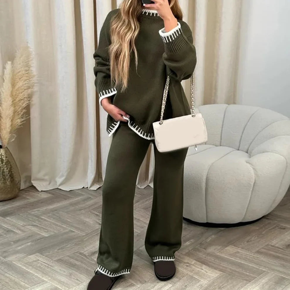 Women’s stylish split sweater tracksuit set – women