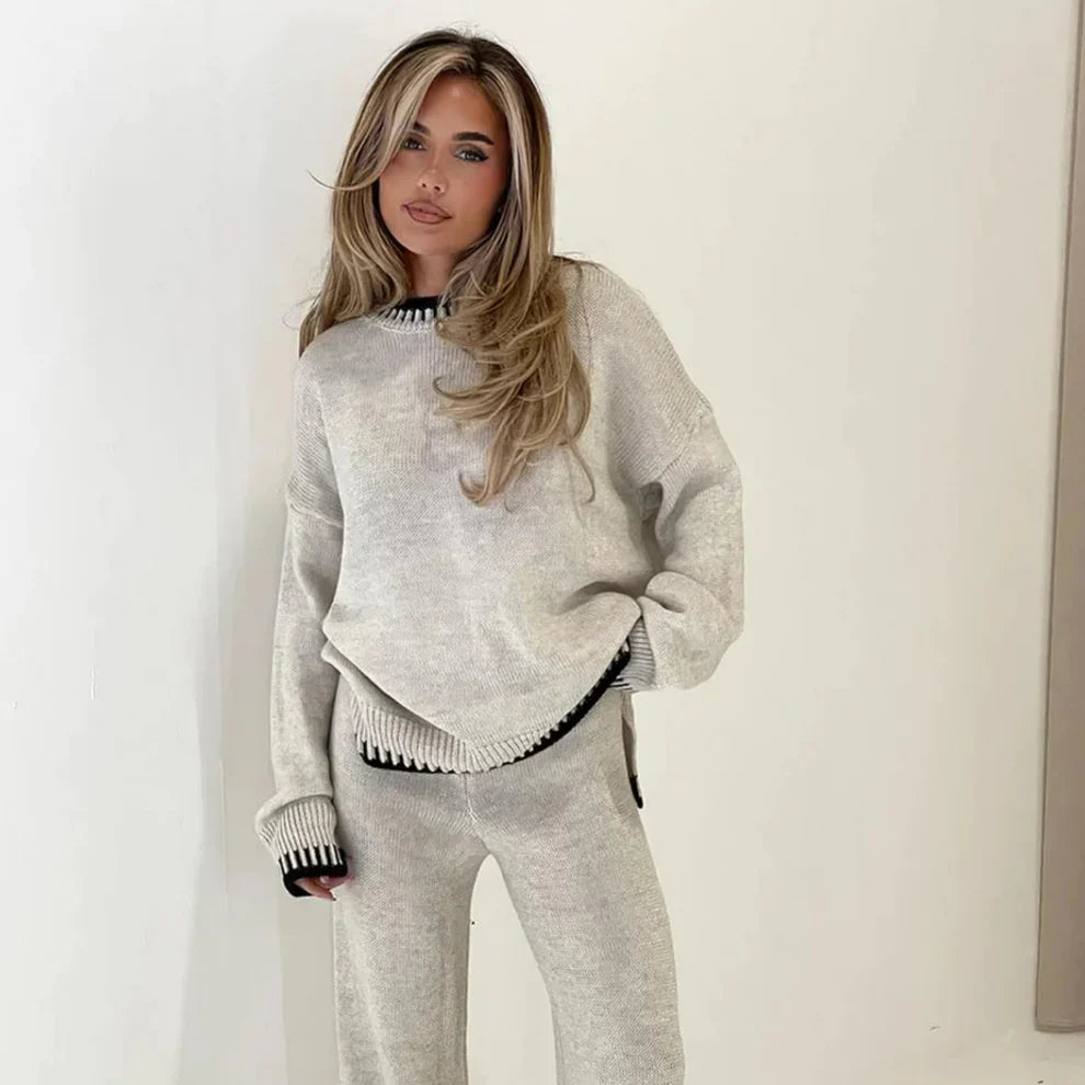 Women’s stylish split sweater tracksuit set – women