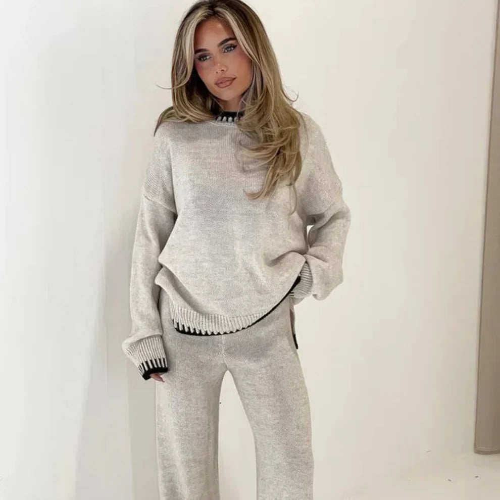 Women’s stylish split sweater tracksuit set – women