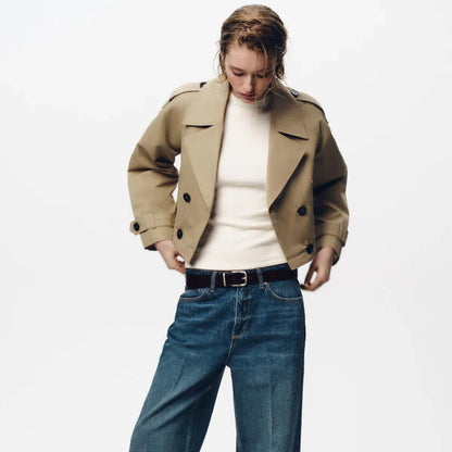 Women’s double-breasted trench coat winter jacket – women