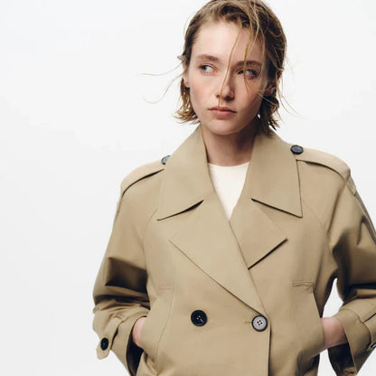 Women’s double-breasted trench coat winter jacket – women