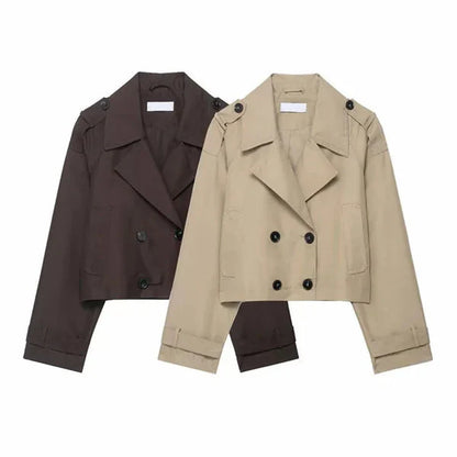 Women’s double-breasted trench coat winter jacket – women