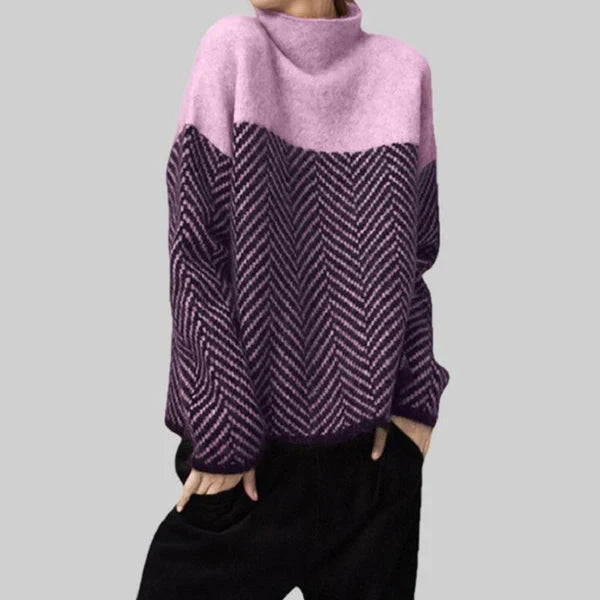 Women’s turtleneck sweater chevron pattern – women
