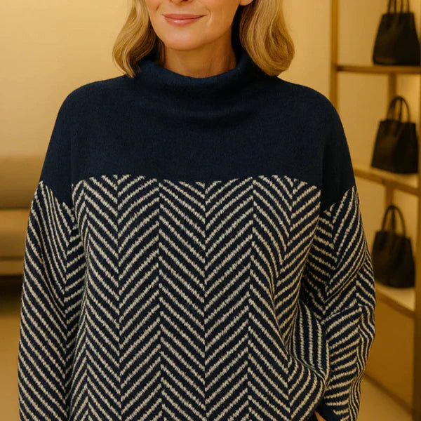 Women’s turtleneck sweater chevron pattern – women