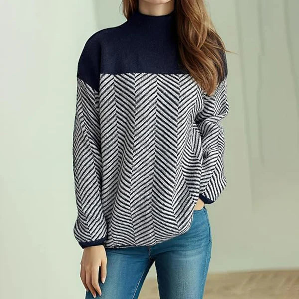 Women’s turtleneck sweater chevron pattern – women