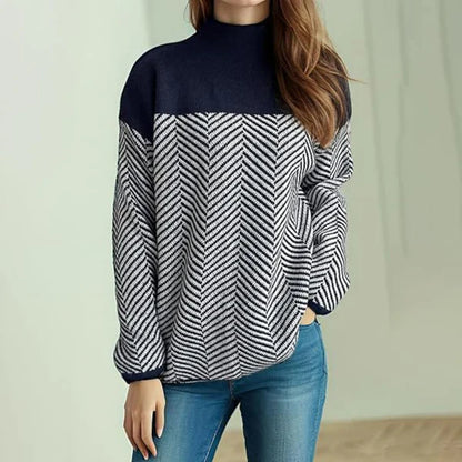 Women’s turtleneck sweater chevron pattern – women