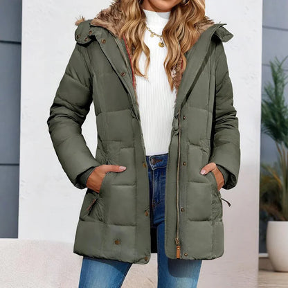 Women’s slim-fit hooded puffer jacket – women