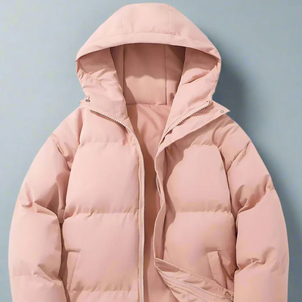 Women’s winter puffer jacket with hood – women