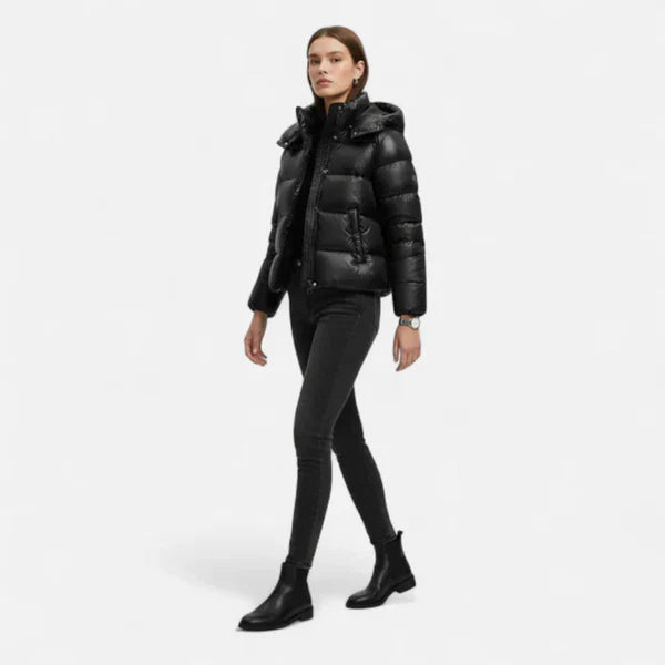 Women’s winter puffer jacket ultralight with hood – women