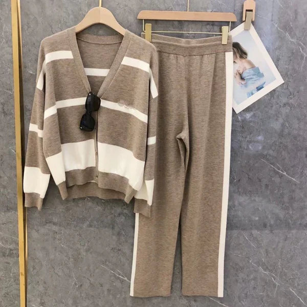 Women’s wool cardigan sweater set elegant – women
